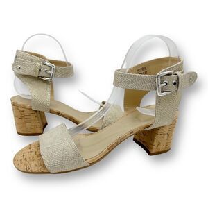 NEW THE FLEXX tgif‎ ankle strap sandals in gold milos w/Cork Heel 10.5 US 41 EUR